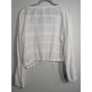 Bella Dahl  Shirt Women's L White Long Blouson Sleeve‎